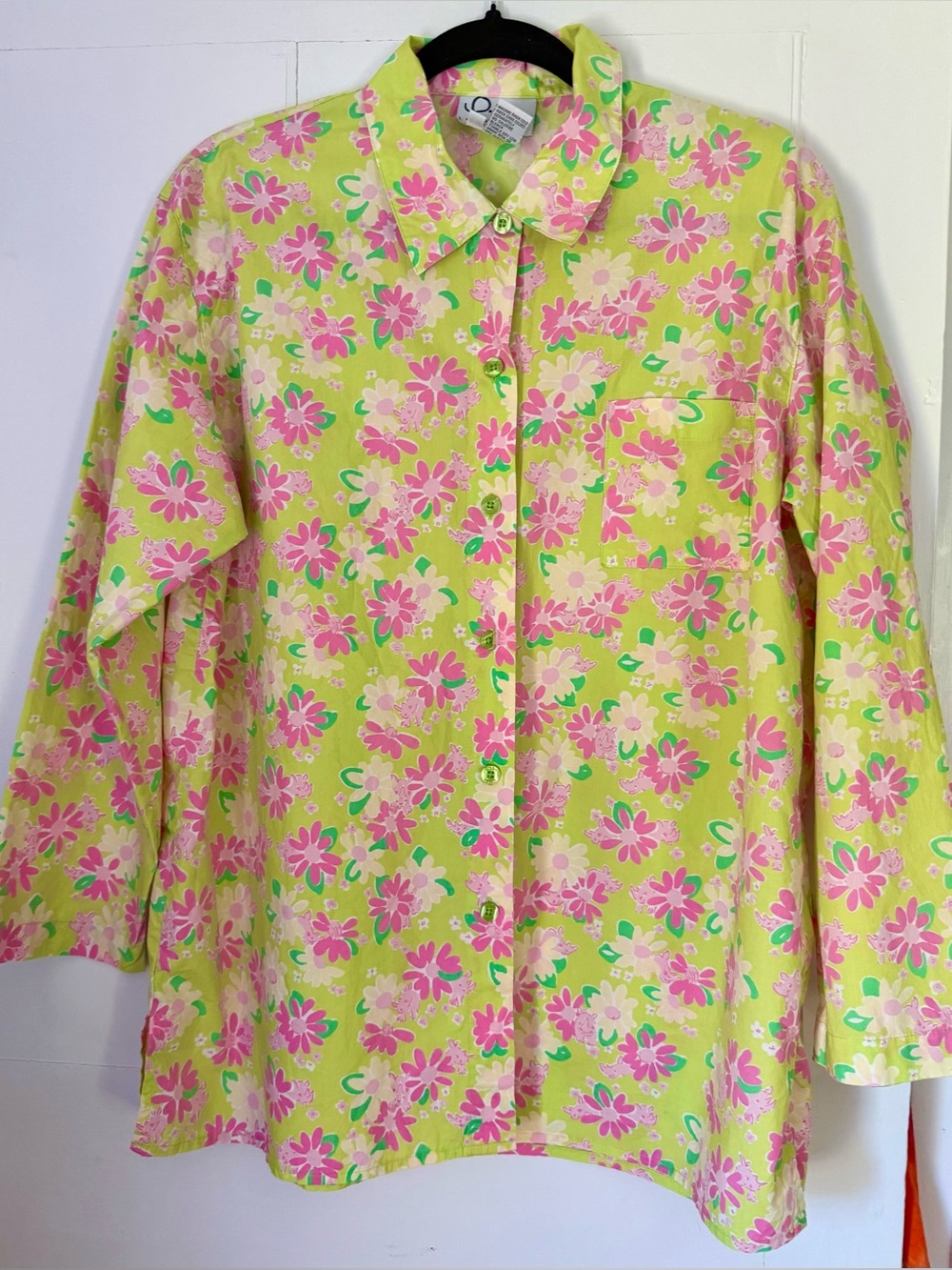 RARE! Iconic Lilly Pulitzer Run for the Roses Rhino Shirt SZ Large